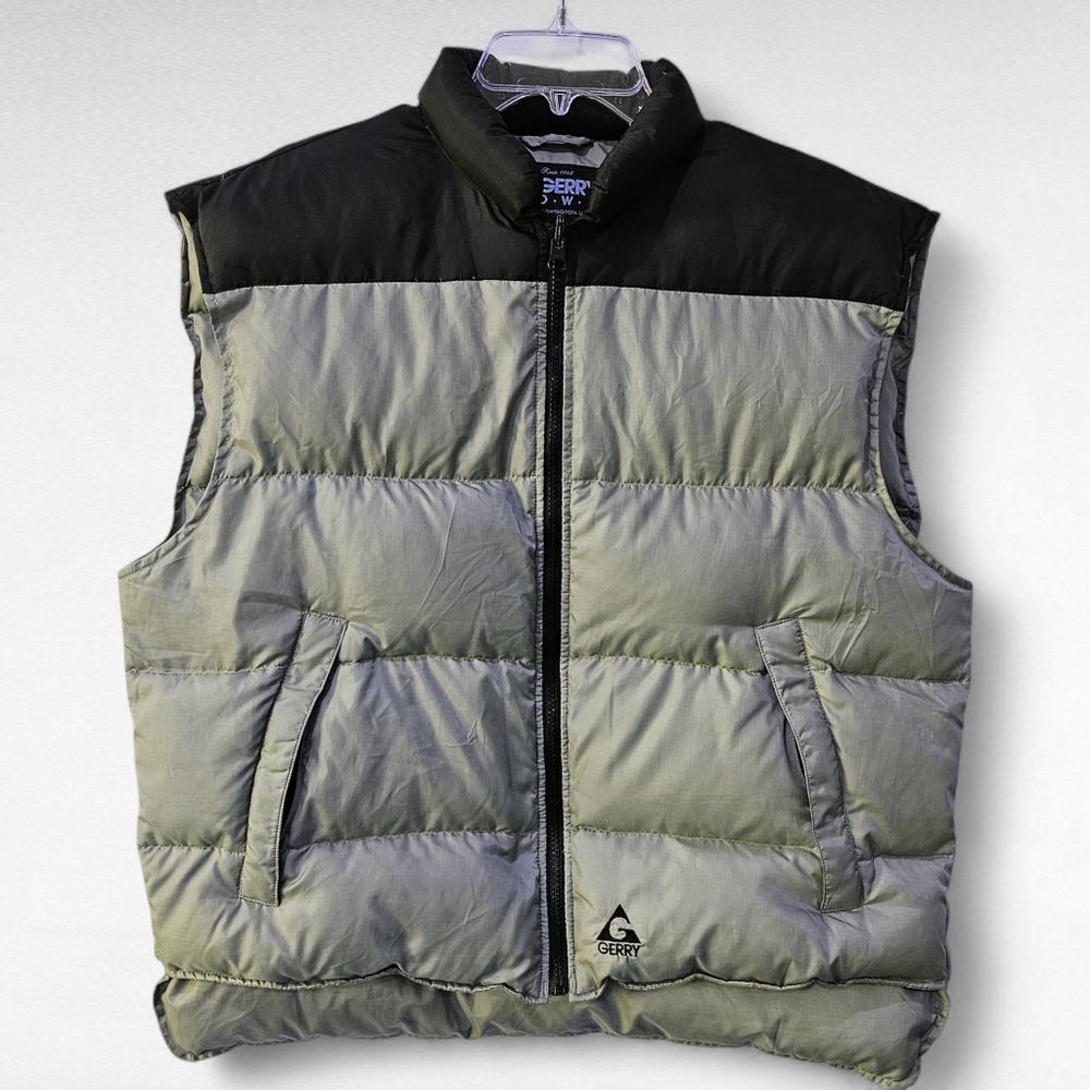 Gerry Goose Down Puffer Men's Vest Green and Black G461 Size Large